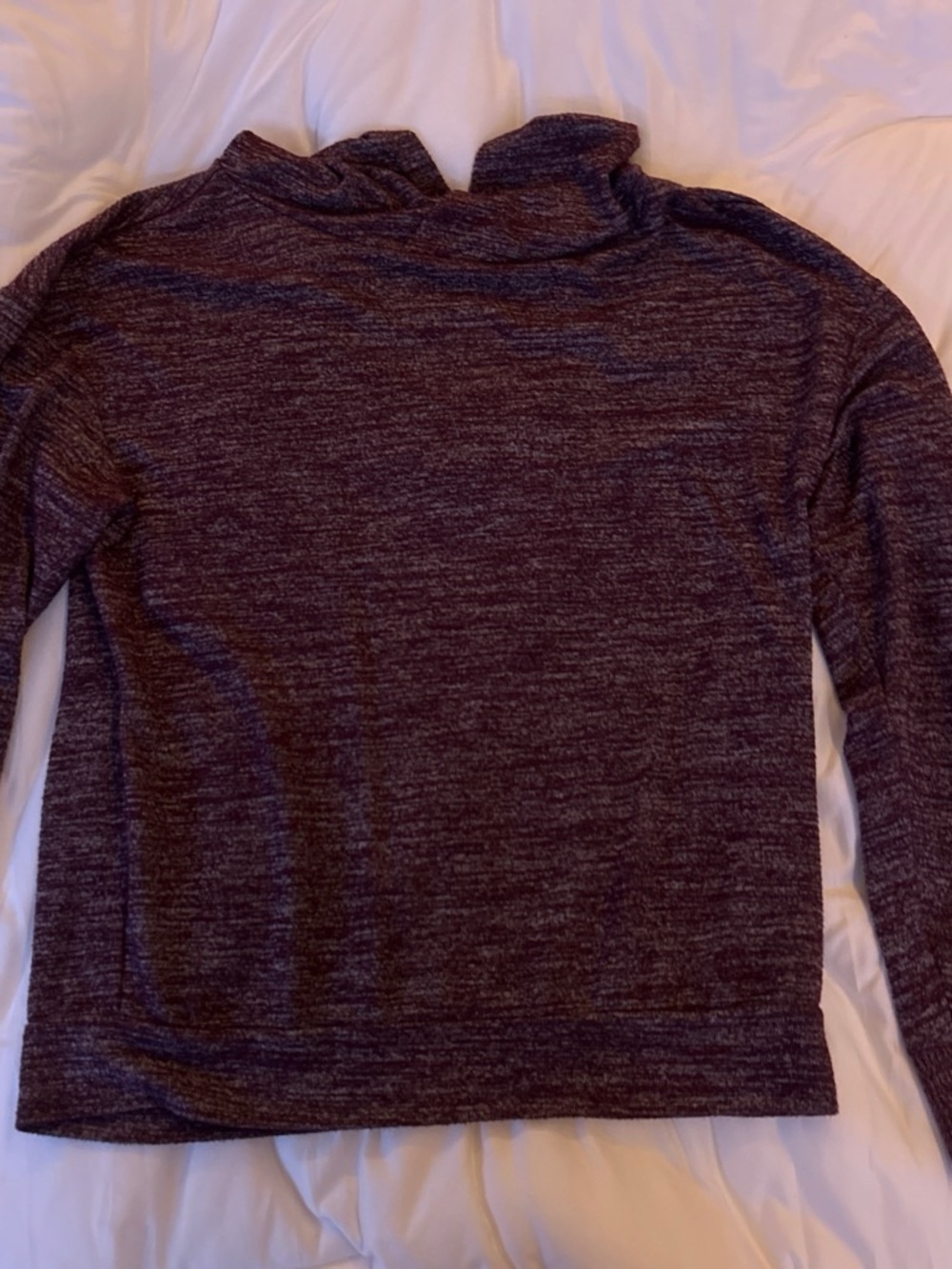 GAP Women's Heathered Long-Sleeve Pullover Hoodie - Dark Plum